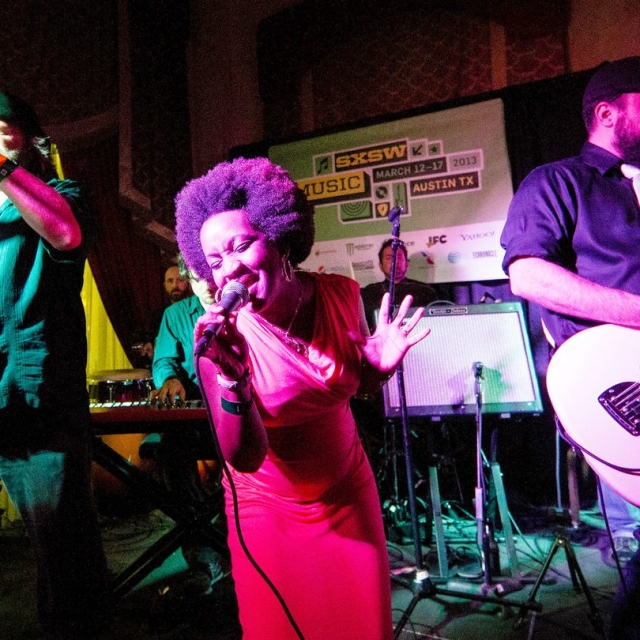 Akina Adderley performs in the Victorian Room at the Driskill Hotel in Austin, Texas at SXSW 2013