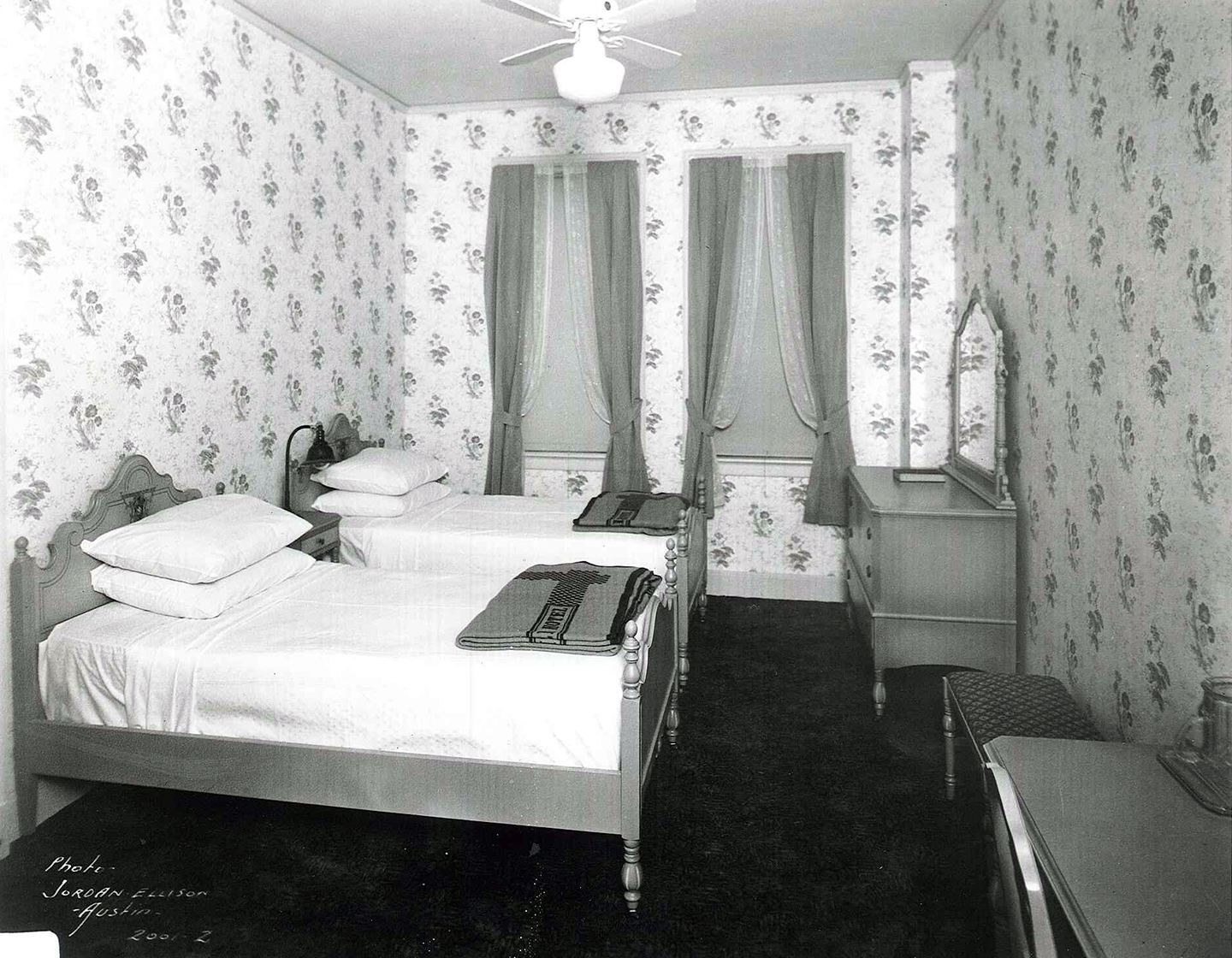 Historic Driskill guestroom at the hotel in Austin, Texas