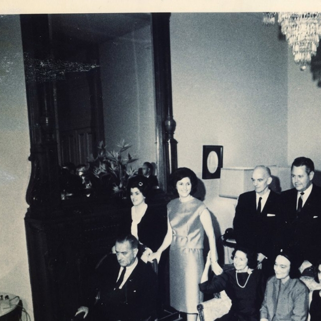 Lyndon Baines Johnson awaits election results at the Driskill Hotel in 1960 in Austin, Texas