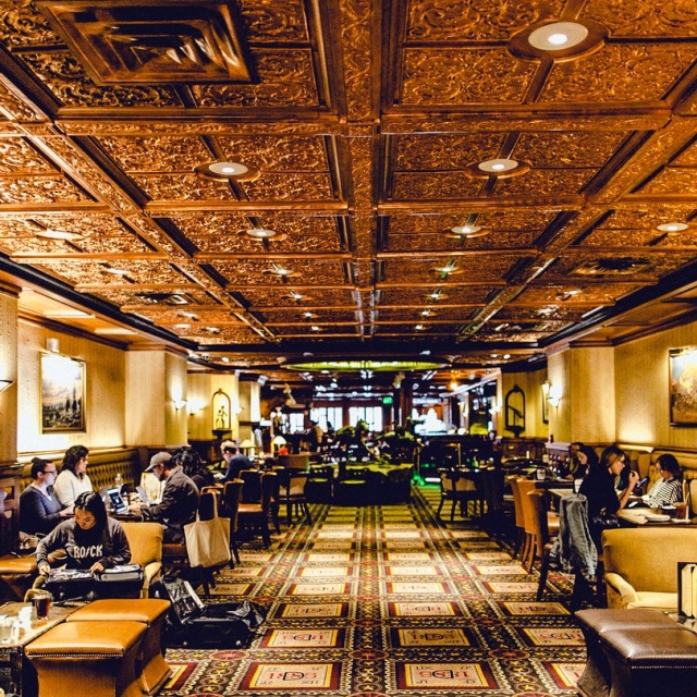 view of the bar inside the Driskill Hotel in Austin, Texas