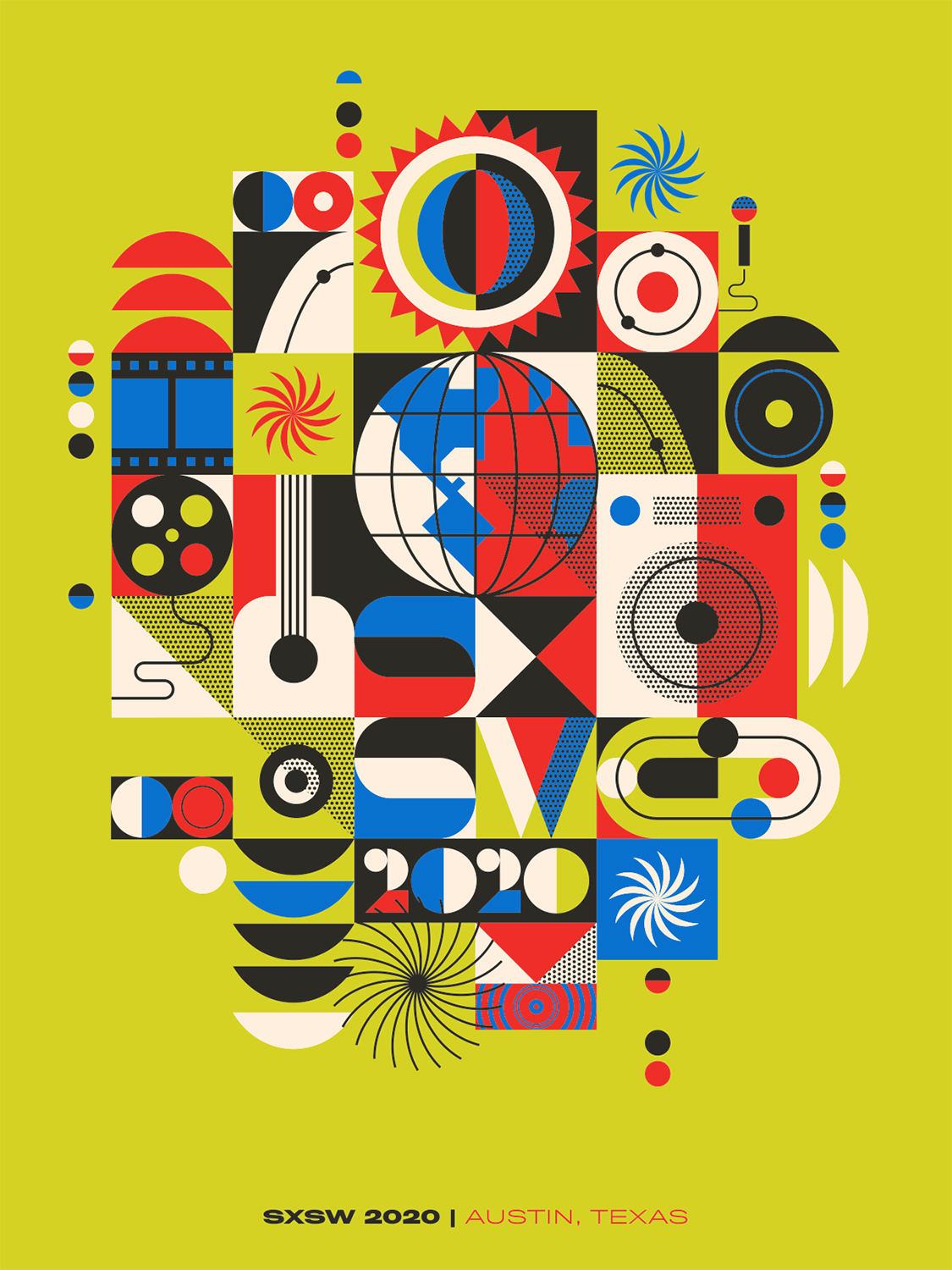 SXSW 2020 poster design by artist Ty Mattson