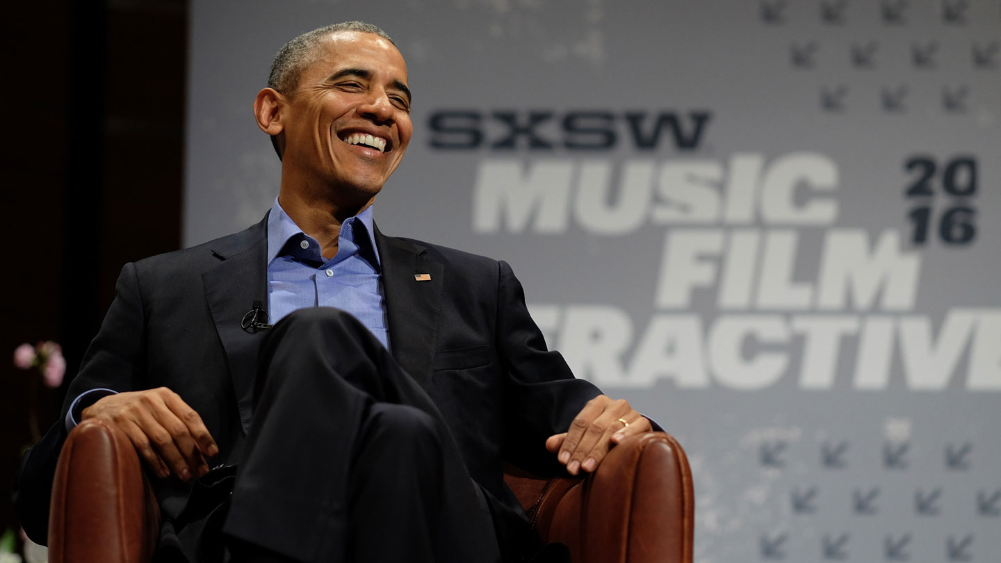 SXSW Keynote President Barack Obama onstage - SXSW 2016. Photo by Neilson Barnard/Getty Images for SXSW