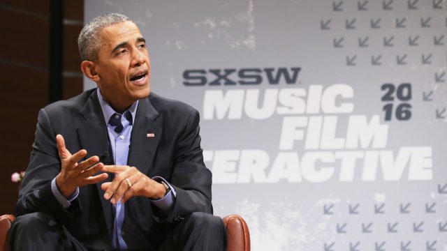 SXSW Keynote President Barack Obama speaks onstage - SXSW 2016. Photo by Neilson Barnard/Getty Images for SXSW