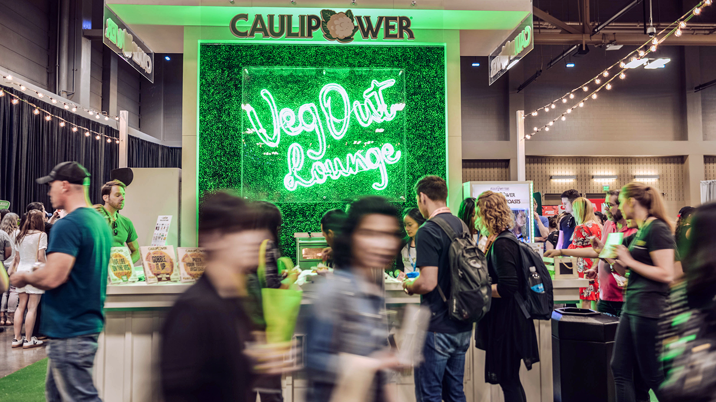 SXSW Wellness Expo 2019 Exhibitor Caulipower at the Veg Out Lounge. Photo by Matthew Bradford