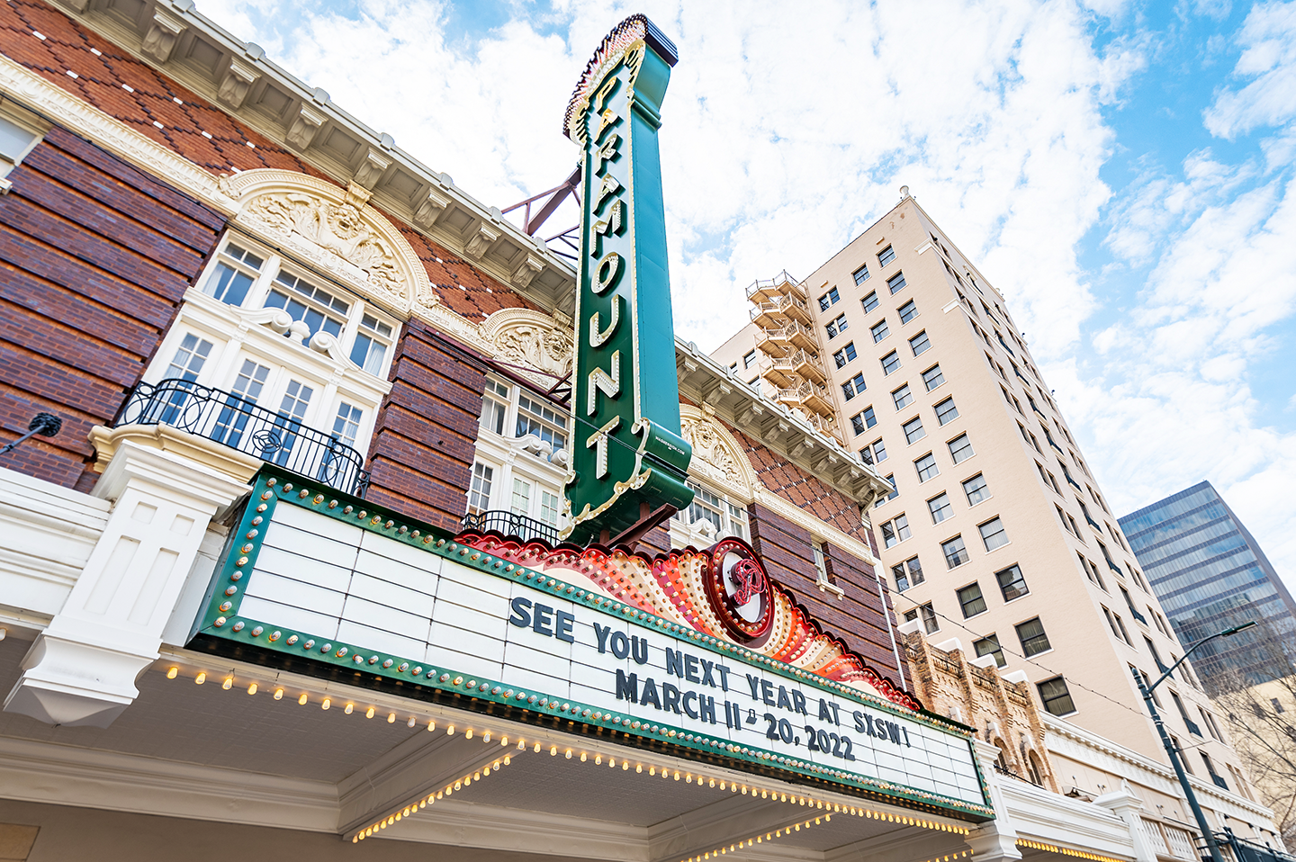 2022 SXSW Dates on Paramount Marquee - Photo By Ann Alva Wieding 