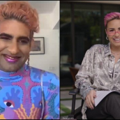 Demi Lovato and Alok Vaid-Menon speak at the featured session “Beyond the Gender Binary” during SXSW Online on March 19, 2021.