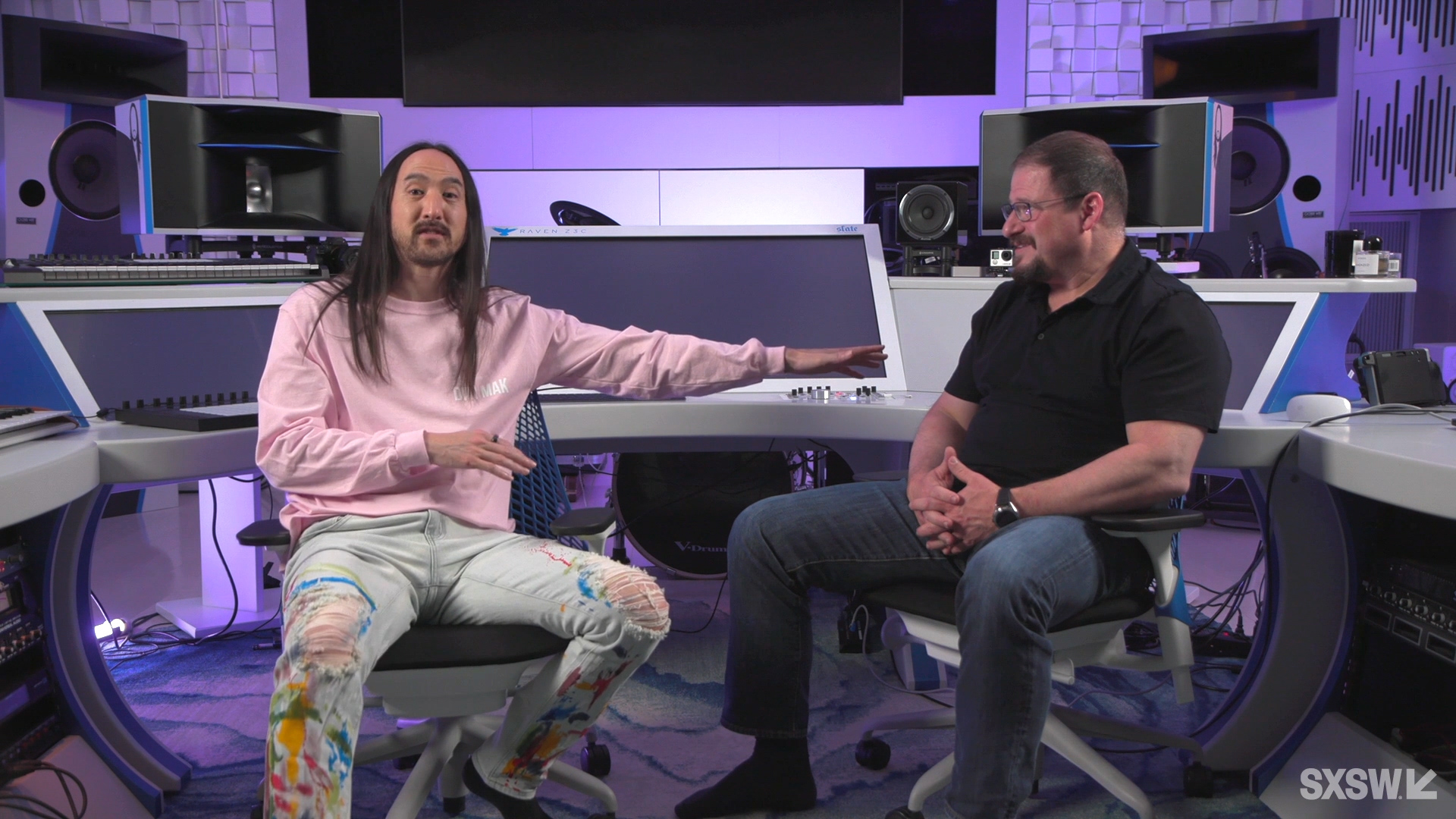Cristiano Amon and Steve Aoki speak at the featured session “Can 5G Transform the Live Music Experience?” during SXSW Online on March 18, 2021.