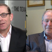 Evan Smith speaks with President George W. Bush at the featured session “President George W. Bush in conversation with Evan Smith” during SXSW Online on March 18, 2021.