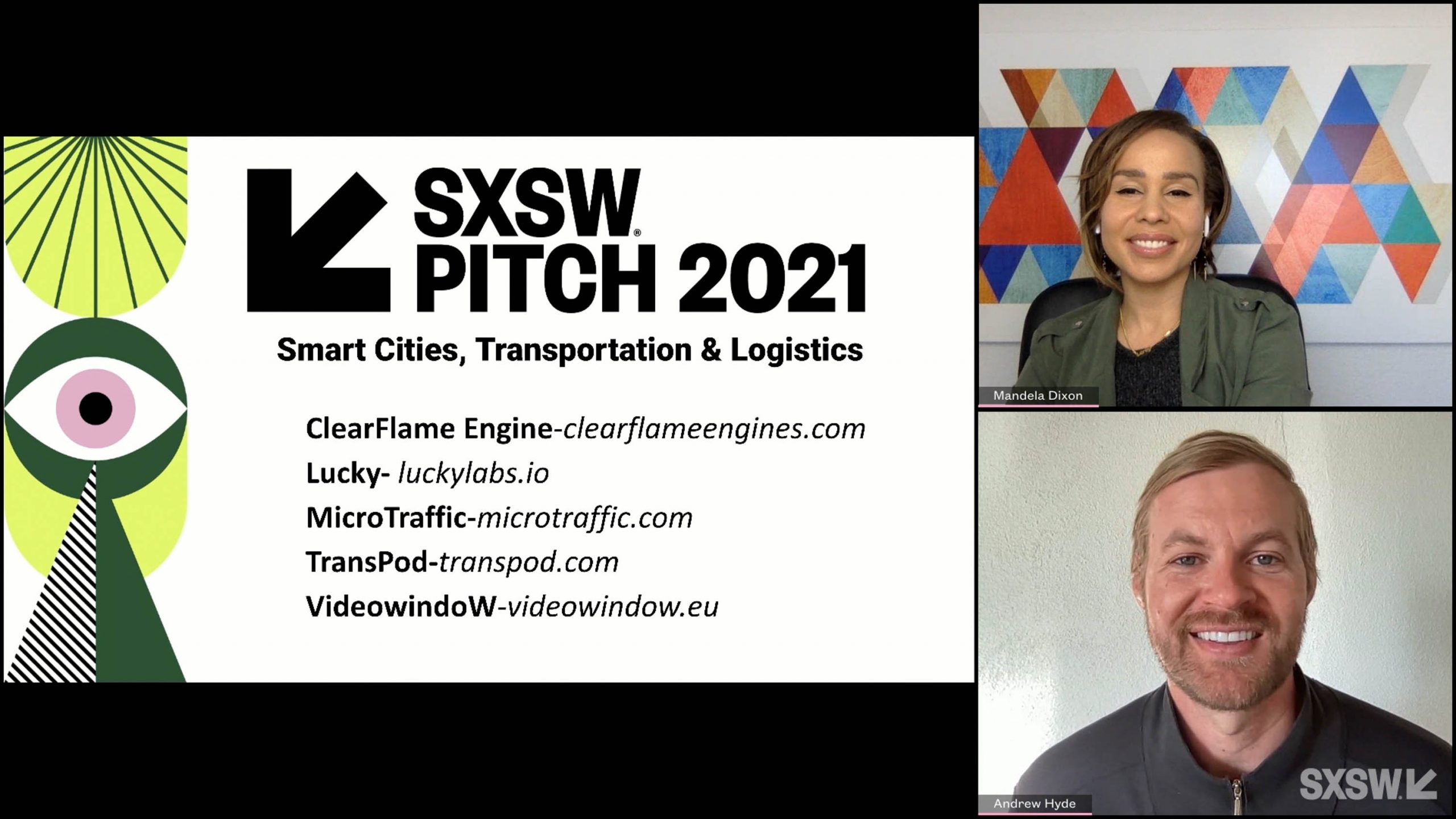 SXSW Pitch participant MicroTraffic wins the Smart Cities, Transportation & Logistics category at the SXSW Pitch Awards during SXSW Online on March 20, 2021.