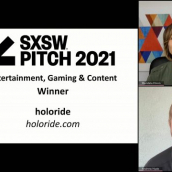 SXSW Pitch participant holoride wins the Entertainment, Gaming & Content category at the SXSW Pitch Awards during SXSW Online on March 20, 2021.