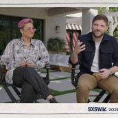 Demi Lovato and Michael D. Ratner answers questions at the SXSW Film Festival Premiere of "YouTube Originals Docuseries "Demi Lovato Dancing with the Devil" Special Event Q&A" during SXSW Online on March 16, 2021