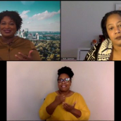SXSW Keynote Stacey Abrams speaks with N.K. Jemisin during SXSW Online on March 16, 2021.