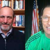 Don Garber and Matthew McConaughey speak at the featured session “The Future of the North American Soccer Experience” during SXSW Online on March 18, 2021.