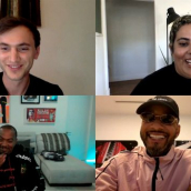 Clockwise from top left: Lucas Shaw, Fadia Kader, Swizz Beatz, Timbaland speak at the featured session “The Pandemic’s Hottest Concert Series” during SXSW Online on March 16, 2021