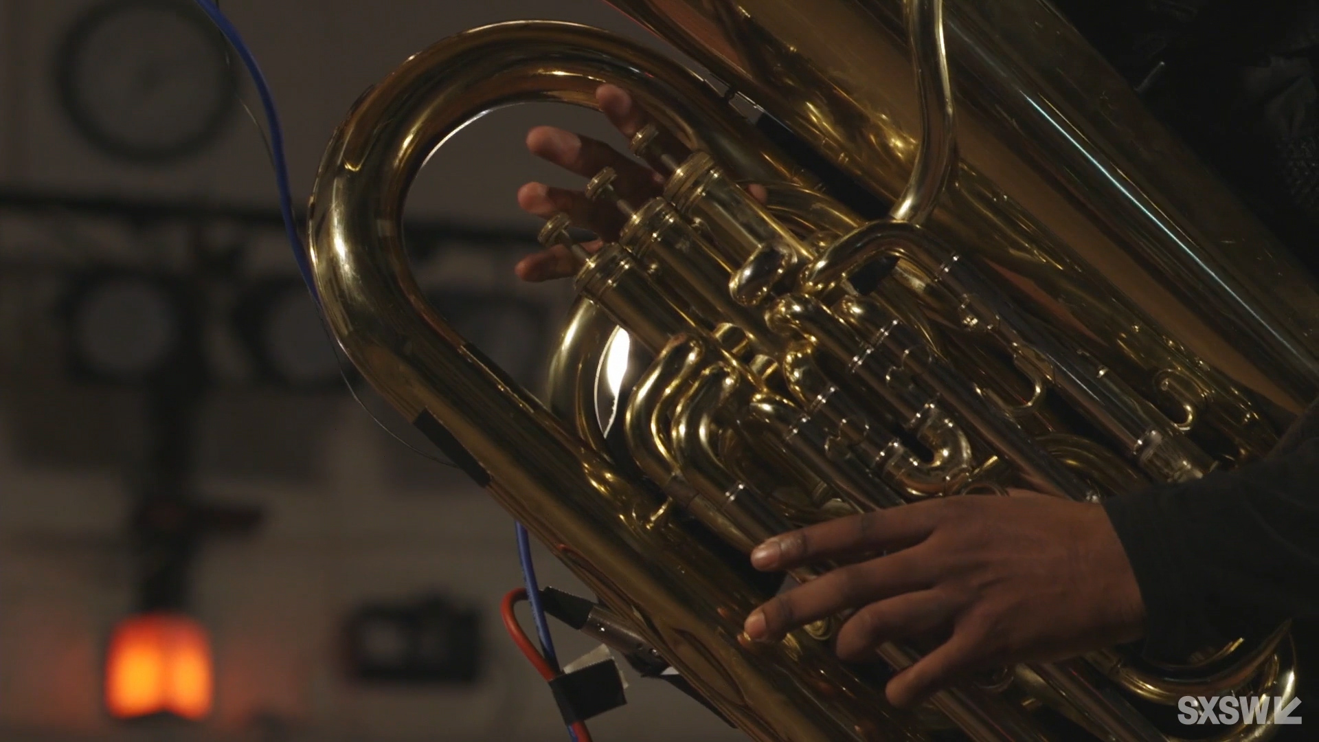 Theon Cross (tuba) performs at the SXSW Music Festival showcase presented by Jazz re:freshed Outernational during SXSW Online on March 16, 2021.