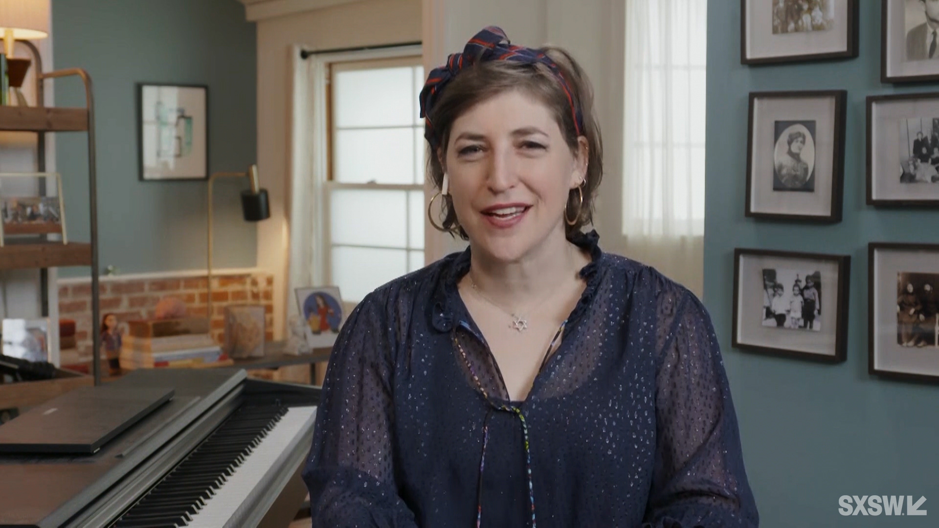 Mayim Bialik speaks at the featured session “Why Do We Fear Innovation?” during SXSW Online on March 17, 2021.