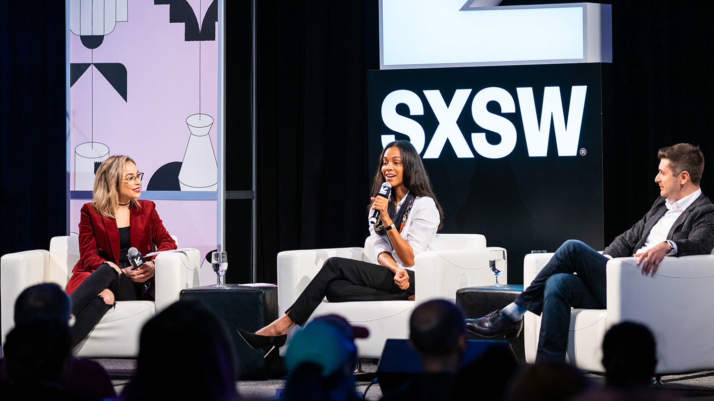 3 speakers discuss on the SXSW stage