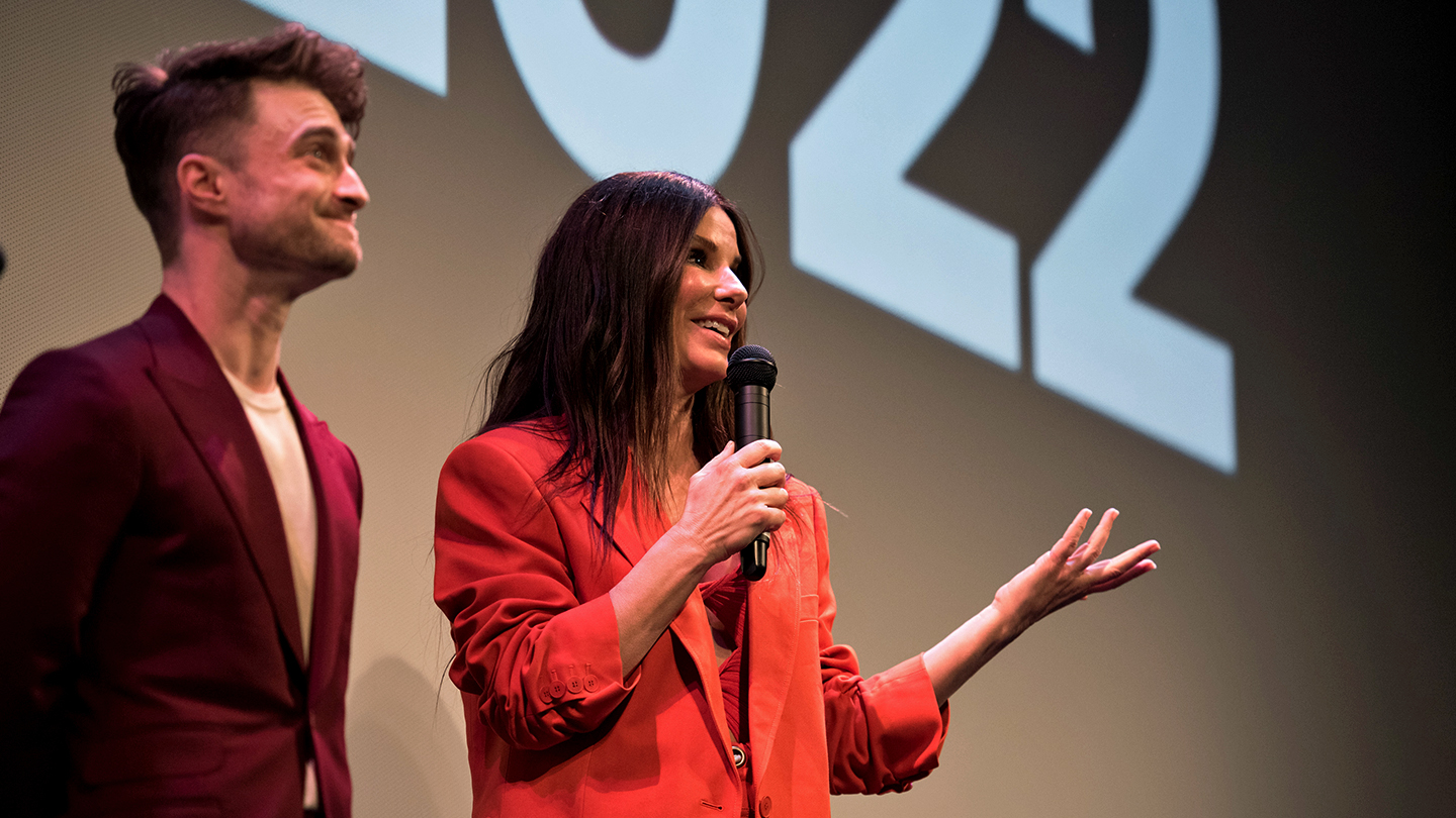 Sandra Bullock and Daniel Radcliffe at "The Lost City" Q&A – SXSW 2022 – Photo by Camille Josephine Mayor