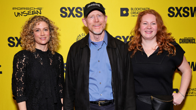 (L-R) Sara Bernstein, Ron Howard and Meredith Kaulfers attend "We Feed People" premiere – SXSW 2022 – Photo by Rich Fury/Getty Images for SXSW