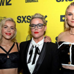 (L-R) Kiernan Shipka, Kathleen Robertson, and Diane Kruger attend the "Swimming with Sharks" premiere – SXSW 2022 – Photo by Samantha Burkardt/Getty Images for SXSW