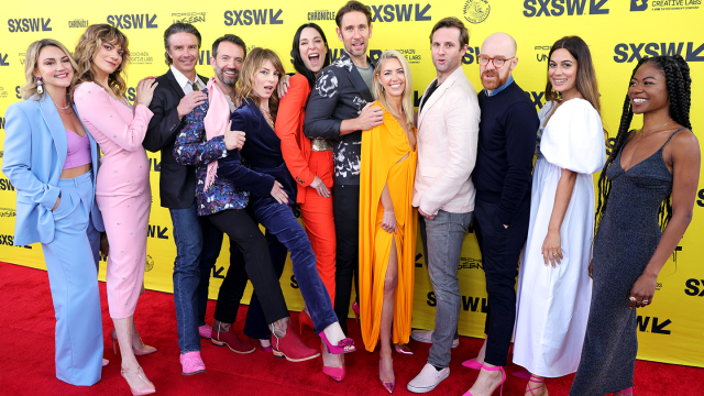 (L-R) Katarina Hughes, J.J. Nolan, Clayton Froning, Michael Tennant, Kestrin Pantera, Britt Rentschler, Alex Klein, Charlotte Ubben, Graham Outerbridge, Tom DeTrinis, Amy Maghera, and Vanessa Chester attend the "Pretty Problems" premiere – SXSW 2022 – Photo by Michael Loccisano/Getty Images for SXSW