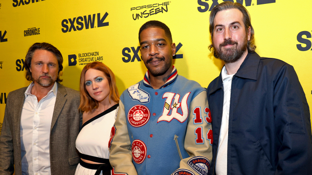 (L-R) Martin Henderson, Brittany Snow, Kid Cudi, and Ti West attend the "X" premiere – SXSW 2022 – Photo by Sean Mathis/Getty Images for SXSW