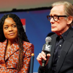 Naomie Harris and Bill Nighy speak onstage during "The Man Who Fell To Earth" premiere – SXSW 2022 – Photo by Amy E. Price/Getty Images for SXSW