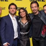 (L-R) Hoon Lee, Roberto Patino, Rosario Dawson, Benjamin Bratt and Freddy Miyares attend "DMZ" premiere – SXSW 2022 – Photo by Rich Fury/Getty Images for SXSW