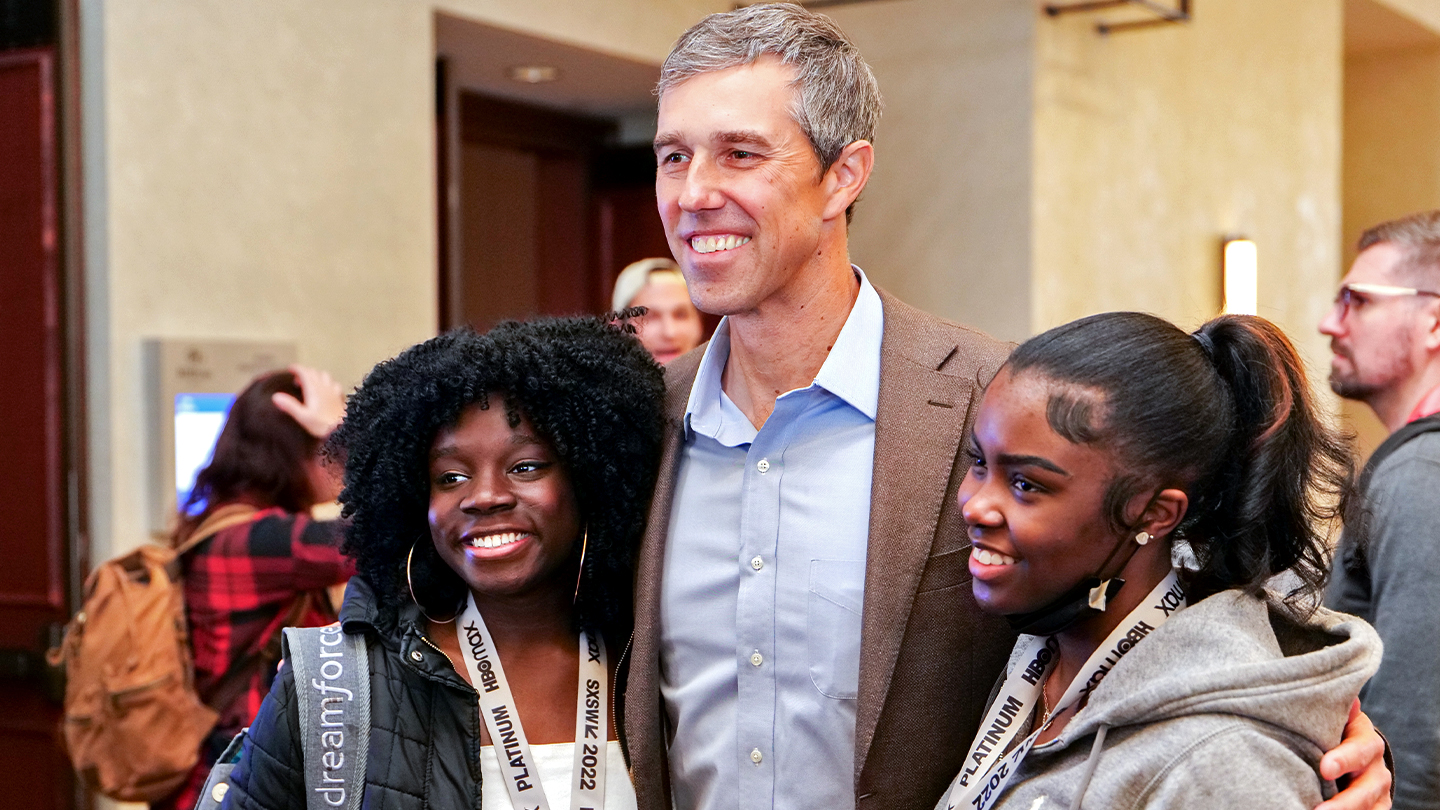 Beto O'Rourke interacts with attendees – SXSW 2022 – Photo by Will Blake