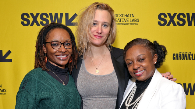 (L-R) Veda Tunstall, Margaret Brown and Jocelyn Davis attend "Descendant" premiere – SXSW 2022 – Photo by Rich Fury/Getty Images for SXSW