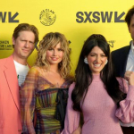 (L-R) Jeff Baena, Tim Heidecker, Debby Ryan, Ayden Mayeri, and Zach Woods attend the "Spin Me Round" premiere – SXSW 2022 – Photo by Michael Loccisano/Getty Images for SXSW