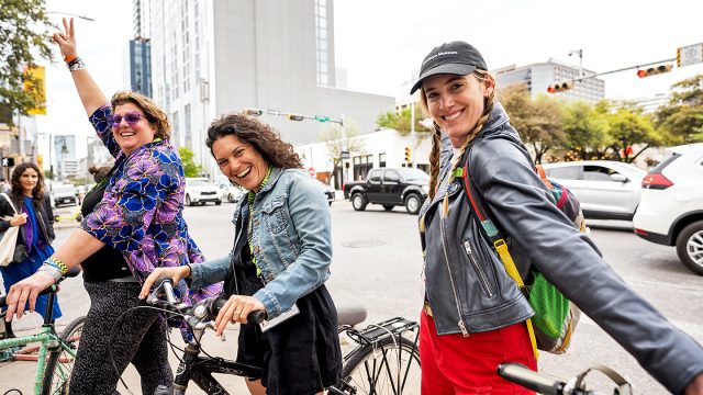 Registrants getting around SXSW 2023 - Photo by Tico Mendoza