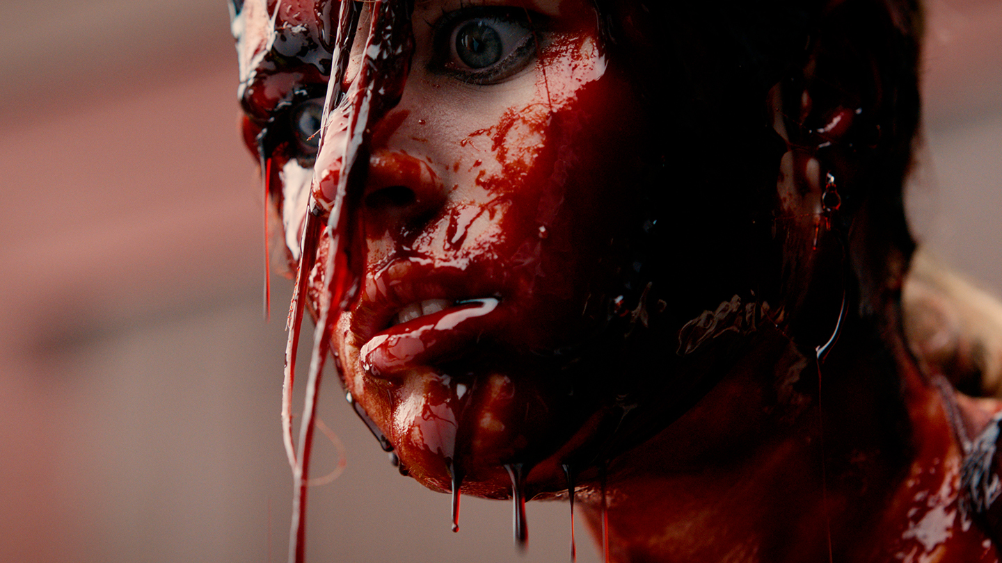 KREA - The Backrooms level 1 with a creepy creature and blood