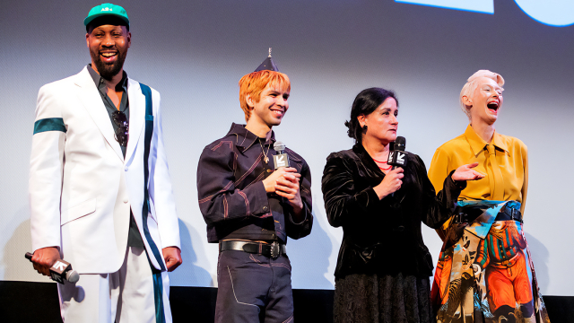 (L-R) RZA, Julio Torres, Catalina Saavedra, Tilda Swinton – "Problemista" Q&A – SXSW 2023 – Photo by Justin Zamudio