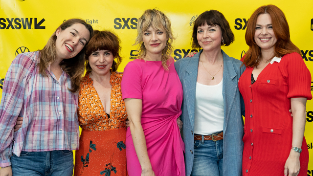 (L-R) Anna Margaret Hollyman, Ashley Spillers, Kristin Slaysman, Jennymarie Jemison, Blair Bomar – "Wüm" Premiere – SXSW 2023 – Photo by Melissa Bordeau