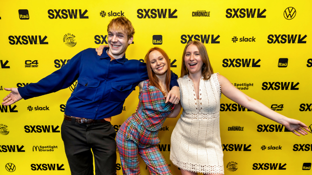 (L-R) Reuben Hamlyn, Isabel Freeman, Sophie Compton – "Another Body" Premiere – SXSW 2023 – Photo by Christopher De La Rosa