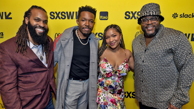 (L-R) Bomani J. Story, Denzel Whitaker, Laya DeLeon Hayes, Chad L. Coleman – "The Angry Black Girl and Her Monster" Premiere – SXSW 2023 – Photo by Christopher De La Rosa