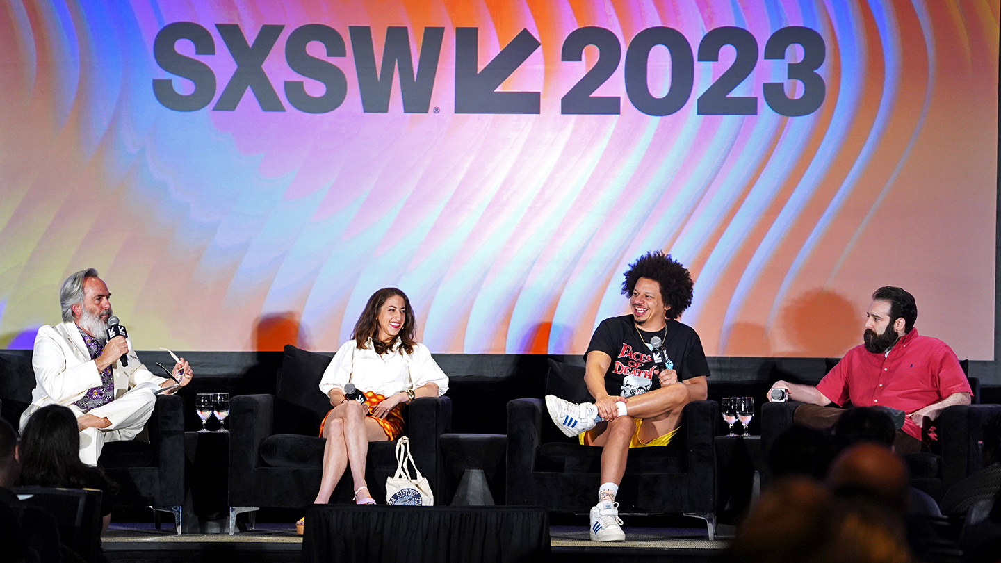 Featured Session: Have a Good Trip: Psychedelics in Film and TV – (L-R) Donick Cary, Natalie Lyla Ginsberg, Eric André, and Mike Rosenstein – SXSW 2023 – Photo by Renee Dominguez/Getty Images for SXSW