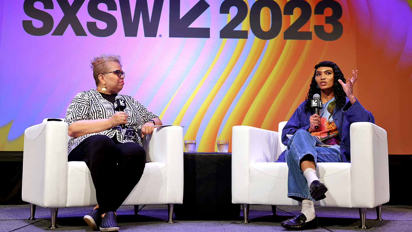 (L-R) Ami McReynolds and Sophia Roe – Featured Session: It’s Time We Talked About Food: The Quest to Feed a Hungry World – SXSW 2023 – Photo by Renee Dominguez/Getty Images for SXSW