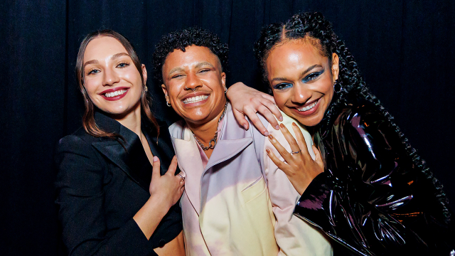 (L-R) Maddie Ziegler, Ki Griffin, Djouliet Amara attend “Bloody Hell” World Premiere – SXSW 2023 – Photo by Andy Wenstrand