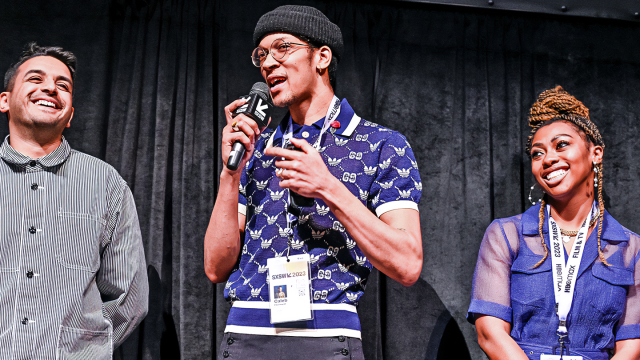 Caleb Eberhardt attends "Demascus" Q&A – SXSW 2023 – Photo by Shannon Johnston