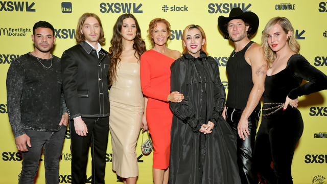 (L-R) Rene Rosado, Charlie Plummer, Eve Lindley, Robyn Lively, Mason Alexander Park, Luke Gilford, Zackary Drucker attend "National Anthem" World Premiere – SXSW 2023 – Photo by Michael Loccisano/Getty Images for SXSW