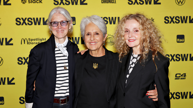 (L-R) Karen O'Connor, Joan Baez, Patti Smith attend "Joan Baez I Am A Noise" Premiere – SXSW 2023 – Photo by Travis P Ball/Getty Images for SXSW