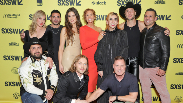 (L-R) Zackary Drucker, Rene Rosado, Eve Lindley, Robyn Lively, Mason Alexander Park, Luke Gilford, Pete Shilaimon, Jacob Yakob, Charlie Plumme, Mickey Liddell attend "National Anthem" World Premiere – SXSW 2023 – Photo by Michael Loccisano/Getty Images for SXSW