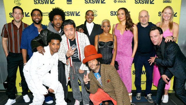 (L-R) Ari Frenkel, Jharrel Jerome, Allius Barned, Brett Gray, Tze Chun, Olivia Washington, Boots Riley, Kara Young, Carmen Ejogo, Michael Ellwood, Walton Goggins, Lindsey Springer – "I'm A Virgo" Premiere – SXSW 2023 – Amy E. Price/Getty Images for SXSW