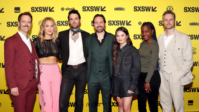 (L-R) Ricky Fosheim, Hope Lauren, Daniel Dorr, Dillon Tucker, Landry Bender, Candice Renee, Jeffery A. Baker attend "Pure O" Premiere – SXSW 2023 – Photo by Hutton Supancic/Getty Images for SXSW