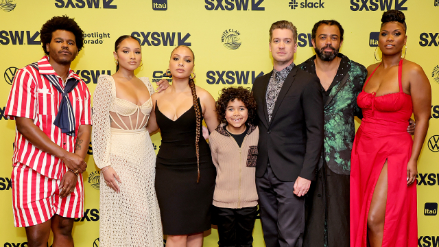 (L-R) Benjamin Earl Turner, Jaylen Barron, Jasmine Cephas Jones, Atticus Woodward, Rafael Casal, Daveed Diggs and Candice Nicholas-Lippman attend "Blindspotting" Season 2 Premiere – SXSW 2023 – Photo by Michael Loccisano/Getty Images for SXSW