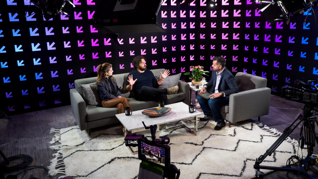 Jake Johnson and Anna Kendrick Discuss Their Film "Self Reliance" in the SXSW Studio - Photo by Caleb Pickens