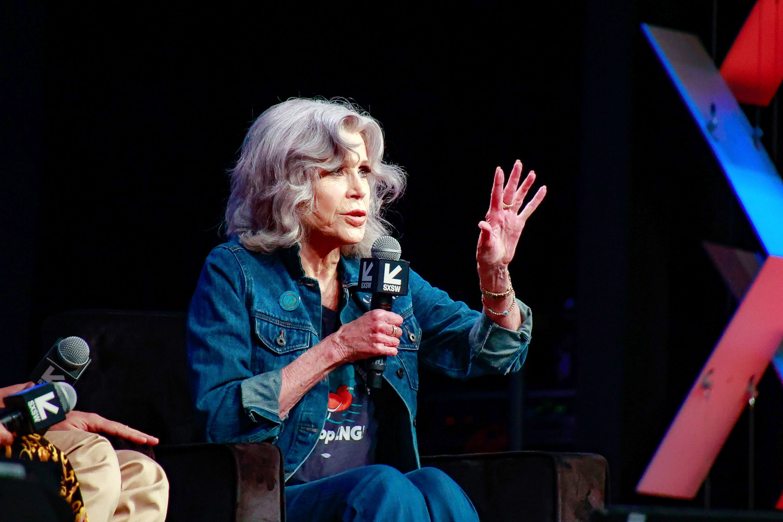 Featured Session: Hollywood and Activism: Insights from Jane Fonda, David Fenton, and Sweta Chakraborty – Photo by Amy Blackburn
