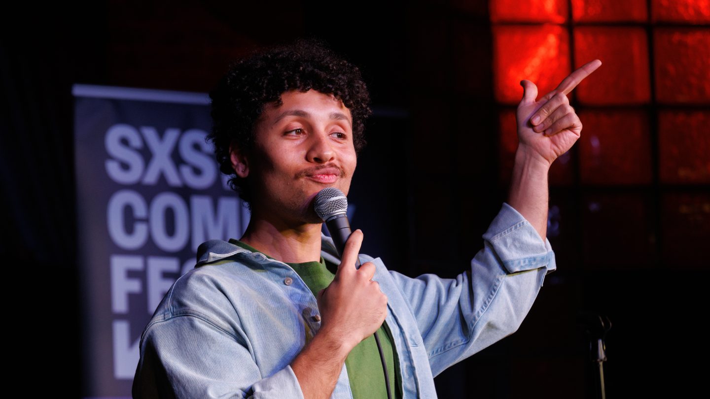 Jaboukie Young-White performing on Only Murderers In The Building - SXSW Comedy Festival - photo by Mindy Tucker Jaboukie Young-White performing on Only Murderers In The Building - SXSW Comedy Festival - photo by Mindy Tucker